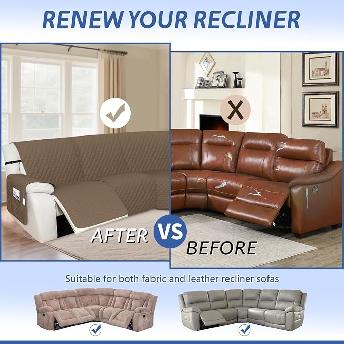 Arfntevss Recliner Sectional Couch Covers Waterproof L Shape Sofa Cover - Image 6