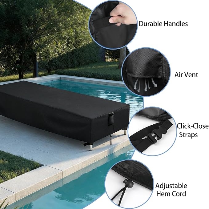 Chaise Lounge Covers, 2 Pack Waterproof Outdoor Lounge Chair Covers - Image 5