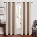 MIULEE 100% Blackout Linen Texture Curtains Soild Thermal Insulated Natural by MIULEE
