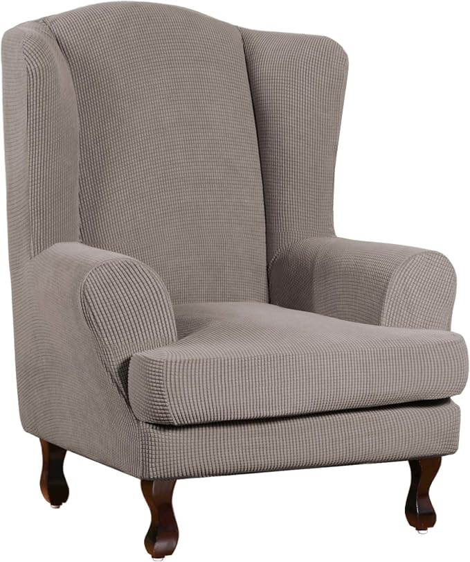 Turquoize Wingback Chair Covers 2 Piece Wing Chair Slipcover Stretch Slipcovers by Turquoize
