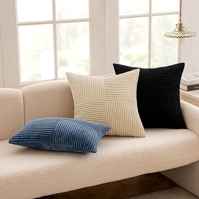 MIULEE Blue Decorative Euro Sham Pillow Covers 24x24 Inch - Image 5