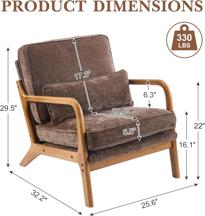 Karl home Mid Century Modern Accent Chair - Image 2
