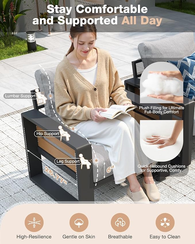 Aoxun Aluminum Patio Furniture Set - Image 2