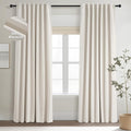Topfinel 120 Inches Long Extra Long Pinch Pleat Faux Linen Curtains by Topfinel