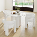 RIVOVA Modern Barrel Dining Chairs Set of 3, PU Leather Upholstered Accent Side by RIVOVA