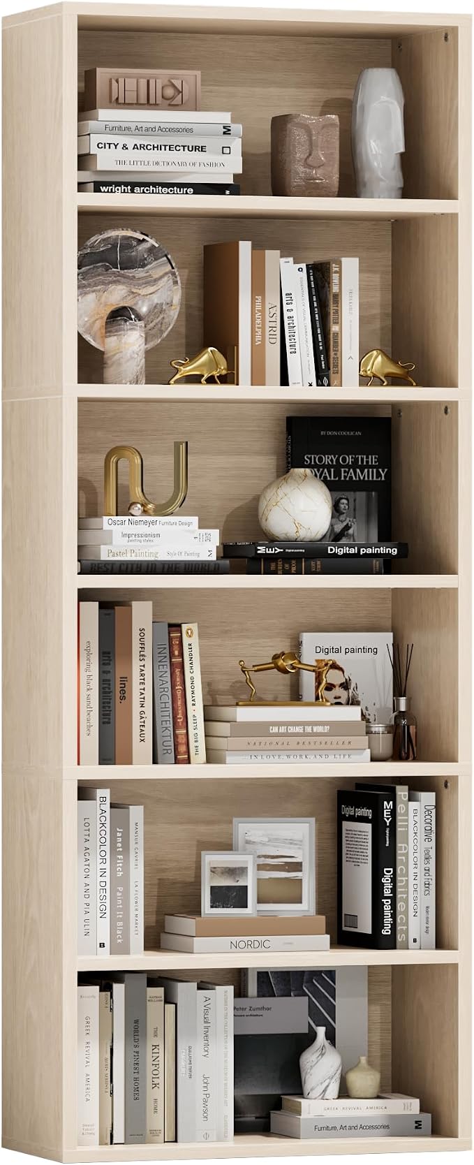Furniwell 71" Tall Bookcase Bookshelves, 6 Tier Floor Standing Bookcases Open by WellFurnitureHomeLifeWell