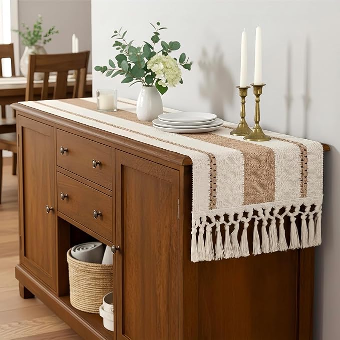 FEXIA Boho Table Runner with Tassels 12x90 Inches - Image 5