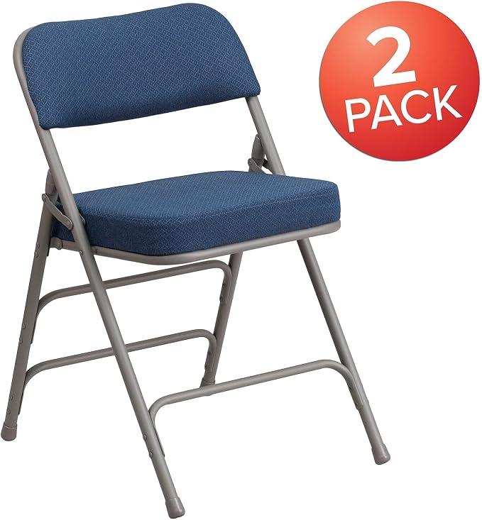 Flash Furniture 2 Pack HERCULES Series Premium Curved Triple Braced & Double - Image 4