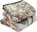 LUTBM Boho Throw Blanket for Bed 100% Cotton Ultra Soft Rustic Quilt Floral by LUTBMFindYourFreeSpiritatHome