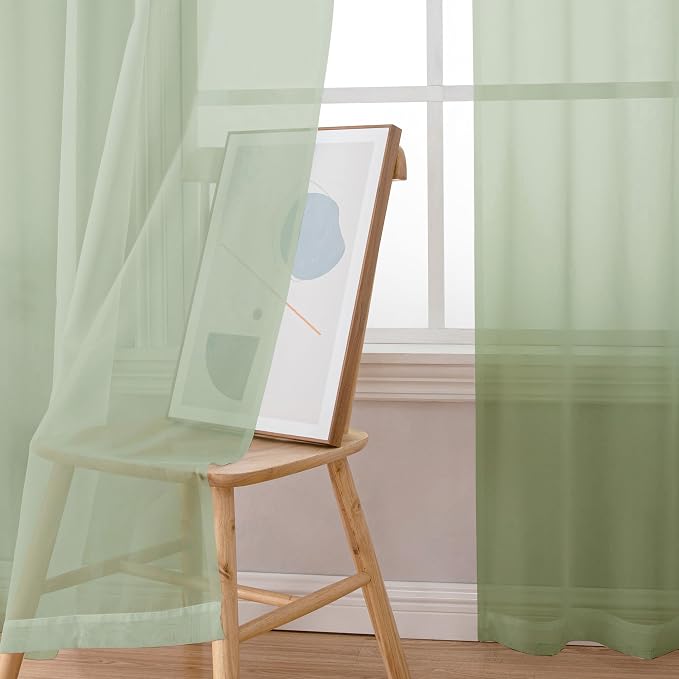 OWENIE Sheer Curtains 78 inches Long 2 Panels Set - Image 11