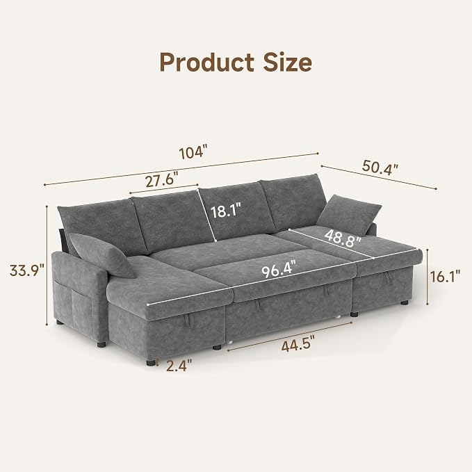 Sofa Bed, Apartment and Hotel, Dark Gray - Image 2