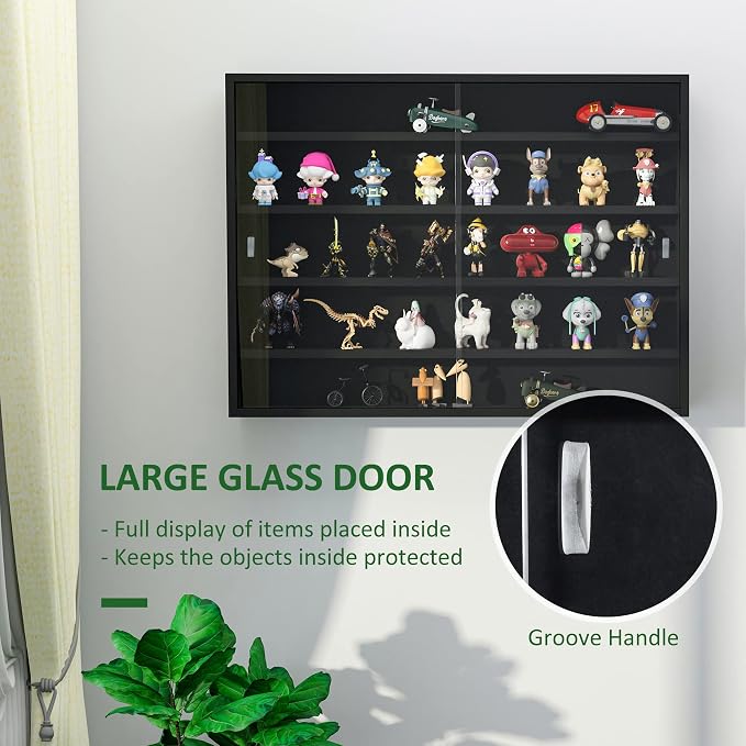 HOMCOM 5-Tier Display Cabinet, Glass Door Cabinet - Image 5
