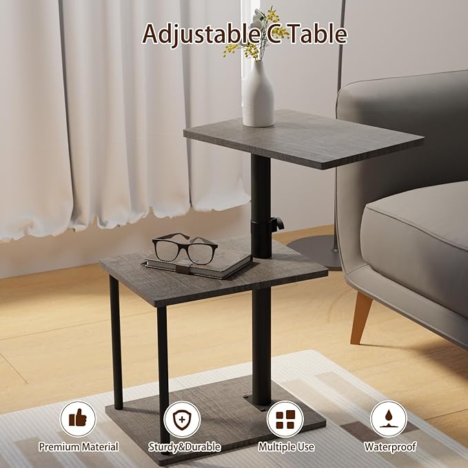 Faesun Swivel Side Table for Couch Arm, Adjustable C End Table for Recliner or - Image 5