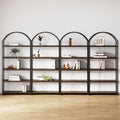 Nathan James Haven Etagere Bookshelf, 5-Shelf Bookcase in Nutmeg Wood and Black by NathanJames