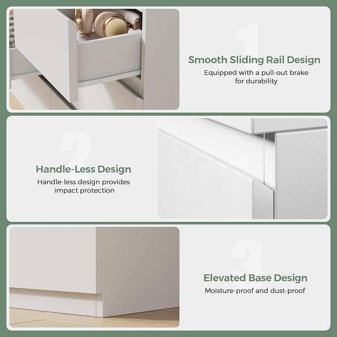 Jocoevol Modern White 7 Drawer Dresser - Image 6
