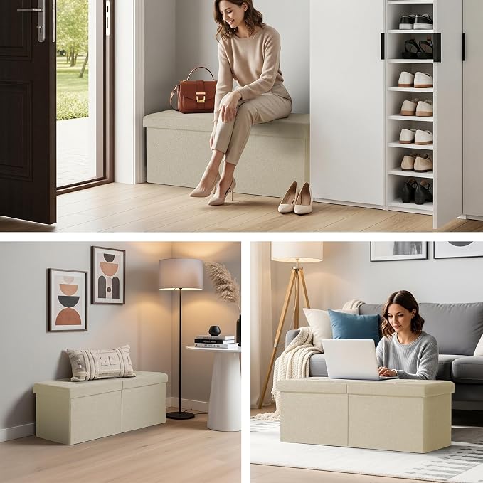 35-INCH Storage Ottoman Bench, Footrest - Image 7
