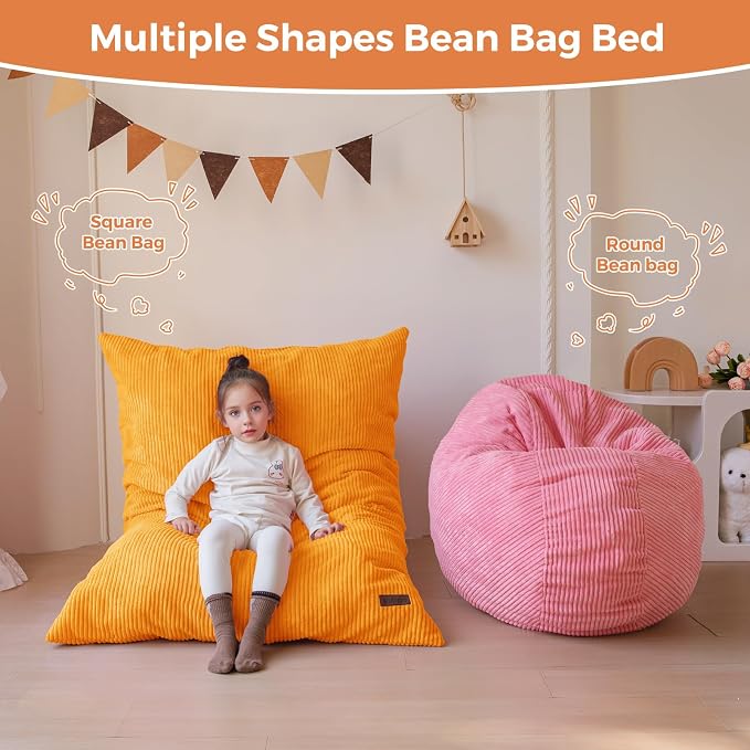 MAXYOYO 3 in 1 Kids Bean Bag Chair Couch, Convertible Chair Folds from Bean Bag - Image 8