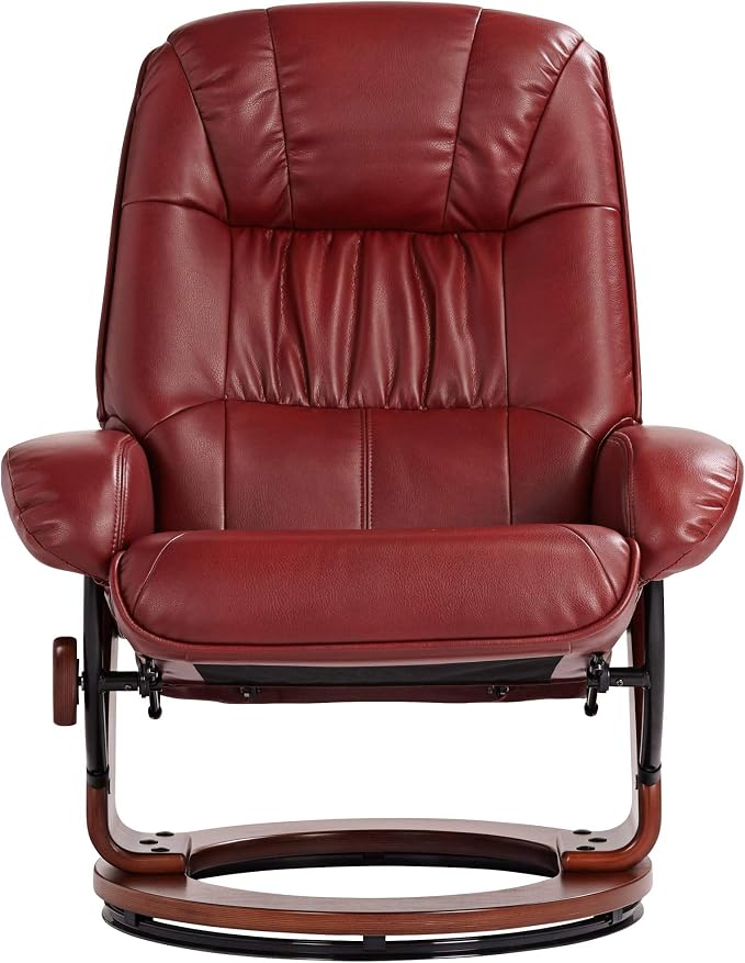 Benchmaster Kyle Ruby Red Swivel Faux Leather - Image 4