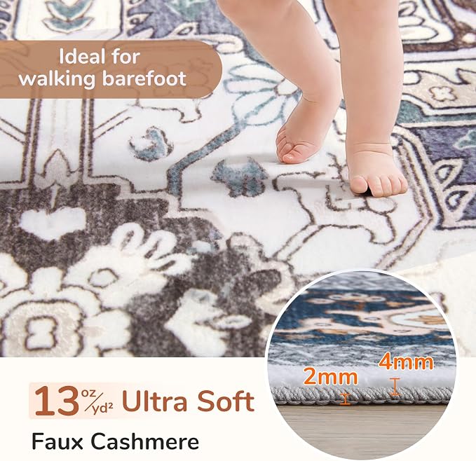 OPPODREAM Soft Entryway Rug 2x6, 2x6 Rug Runner, Washable Hallways Carpet 2 x 6 - Image 2
