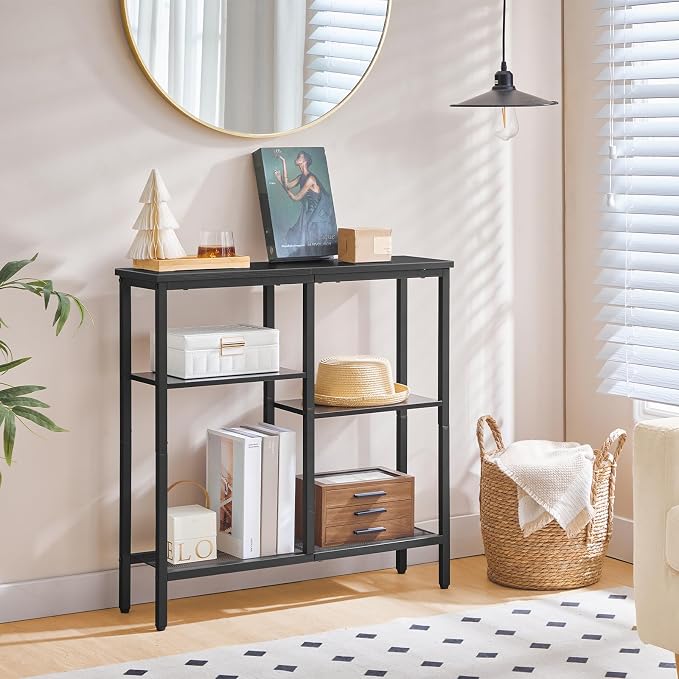 HOOBRO Narrow Console Table, Sofa Table, 4-Tier Industrial Entryway Table - Image 2