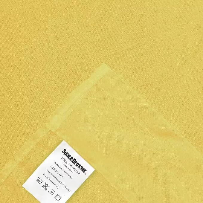 SpaceDresser Yellow Sheer Curtains 4 Panels Rod Pocket Semi-Sheer Curtain 72 - Image 6