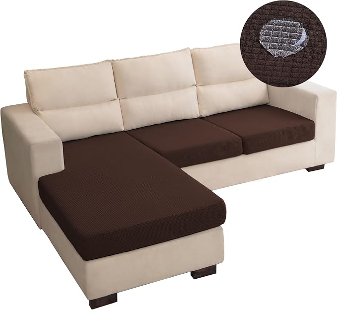 Water Repellent L Shaped Couch Covers 3 Pieces Sofa Seat Cushion Slipcovers by TOPYUMH