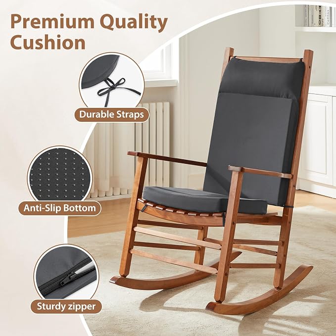 Waterproof Rocking Chair Cushions Outdoor & Indoor, Wooden Rocking Chair Pads - Image 6