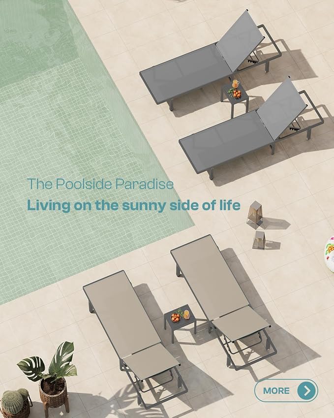 Chaise Lounge Outdoor, Aluminum Pool Lounge Chairs - Image 7