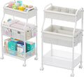 3-Tier Diaper Caddy Organizer & Rolling Cart, Metal Utility Cart by Cidaziya