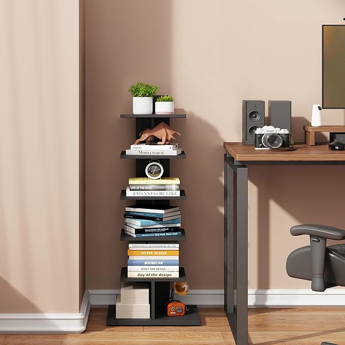 TUTOTAK Narrow Bookshelf, 6-Tier Bookcase, Spine Book Shelf - Image 7