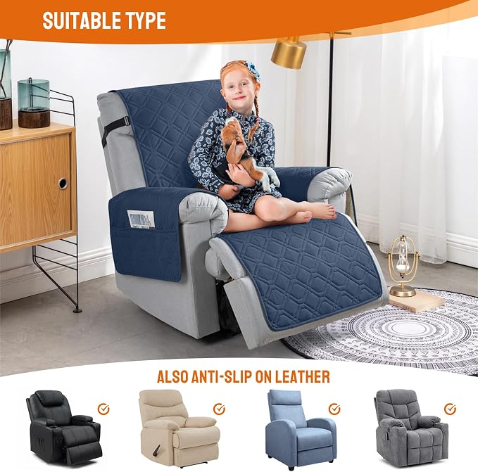 VANSOFY 100% Waterproof Recliner Chair Covers, Recliner Cover Non-Slip Dog - Image 4