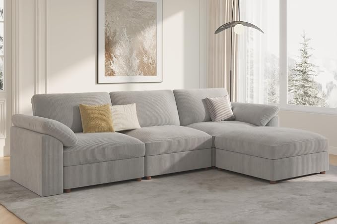 EASE MOOSE Oversized Sectional Modular Sofa, L Shape Sectional Couch Wide Deep by EASEMOOSE