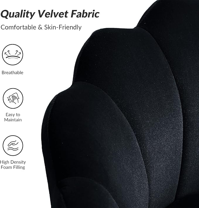HULALA HOME Modern Velvet Accent Chairs Set of 2 - Image 4