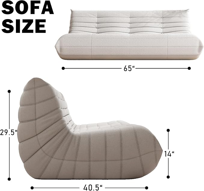 YVDNHP Big Bean Bag Chairs for Adults, 3 Seater Large Bean Bag Chair Sofa - Image 2