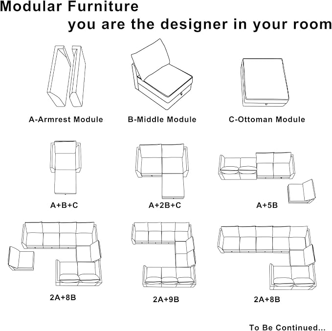 HONBAY Modern Fabric Middle Module - Image 3