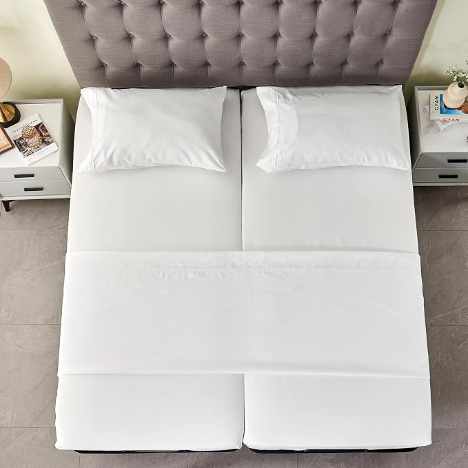 Kingnex Split Queen Sheets for Adjustable Bed Soft 1800 Microfiber 5 Pieces - Image 4
