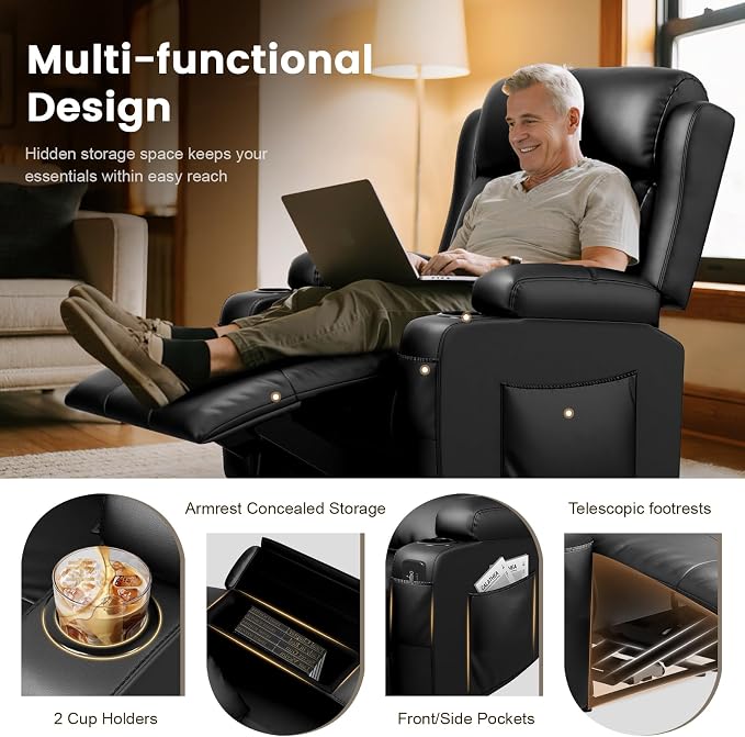 Recliner Sofa Set, Wall Hugger Couch - Image 3