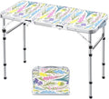 Yriuat Folding Camping Table 3ft Portable Picnic Table Adjustable Height Small by Yriuat