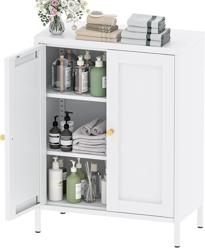 YAUWOH Metal Bathroom Storage Cabinet, Bathroom Floor Storage Cabinet by YAUWOHFactoryOutletsColorfulMetalFurniture