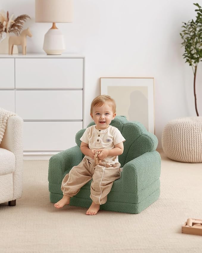 Blissful Diary Kids Couch, 2-in-1 Soft Toddler Couch Fold Out, Toddler Chair - Image 6
