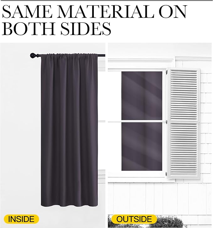 NICETOWN Blackout Curtains for Living Curtains, 2 Panels, 42 by 72, Room - Image 5