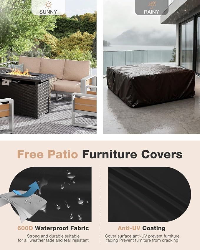 Aoxun Aluminum Patio Furniture Set - Image 9