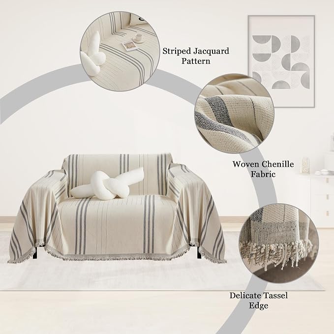 DREAMINGO Armchair Cover Washable Chenille Sofa Protector - Image 2