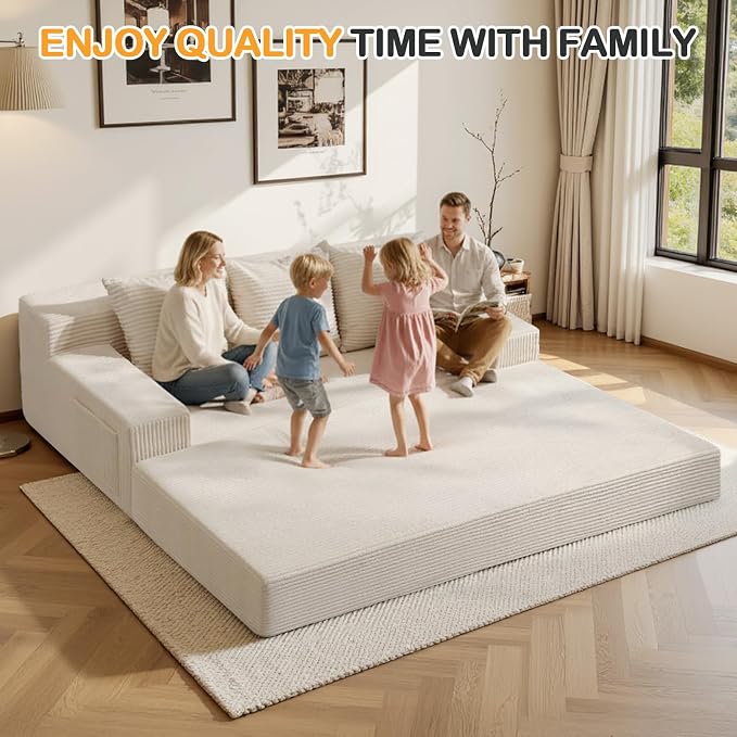 Erament Convertible Futon Sofa Bed Couch, Compression Boneless Floor Couch Sofa - Image 3