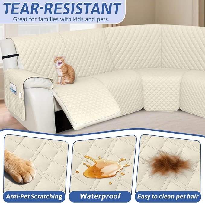 Arfntevss Recliner Sectional Couch Covers 1OO% Waterproof L Shape Sofa Cover - Image 5