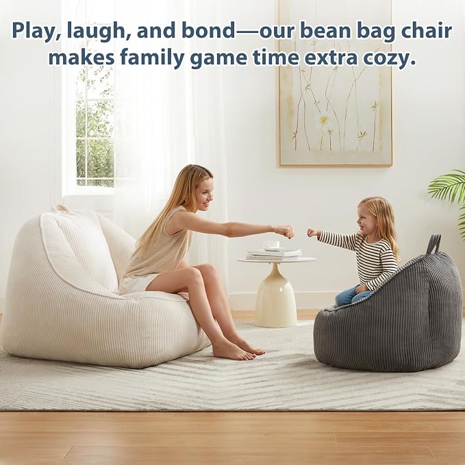 HUGHEAVEN Big Bean Bag Chairs for Adults, Giant Bean Bag Chair for Adults and - Image 3
