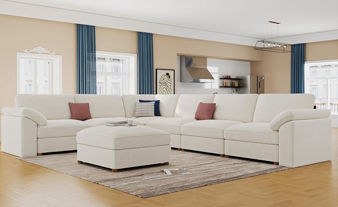 EASE MOOSE Sectional Modular Sofa, Luxury FSC Certified Chenille Comfty Deep - Image 3
