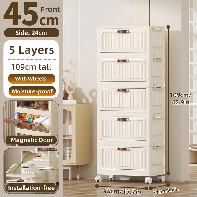 5-Tier Foldable Storage Cabinet - Image 2