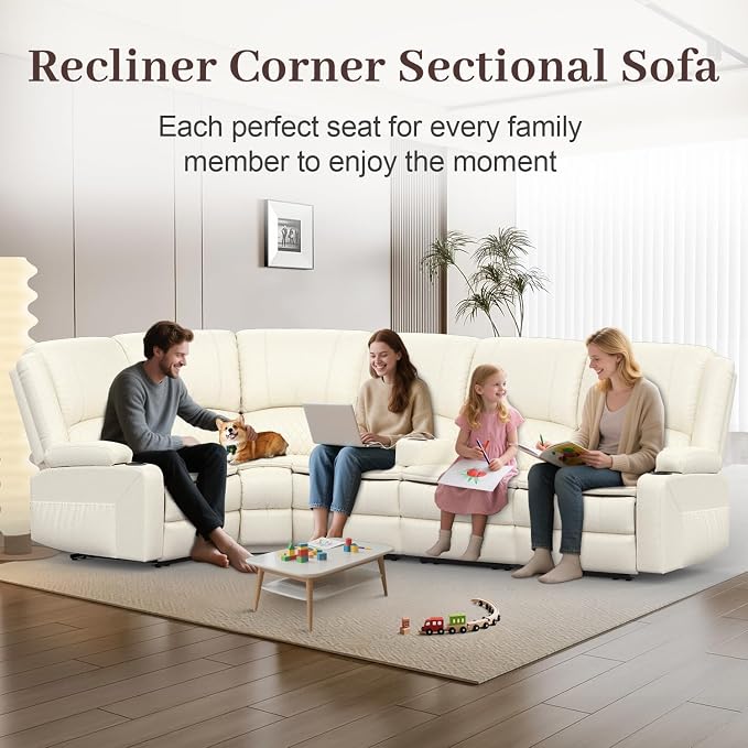 Yolsali 3-Seater Recliner Sofa, Manual Reclining Couch - Image 7