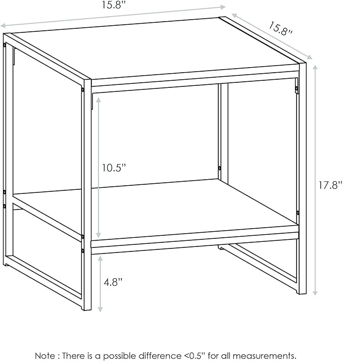 Furinno FM19122GYW Camnus Modern Living 2-Tier End Table, French Oak Grey - Image 3
